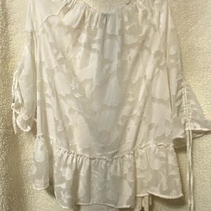 White Sheer blouse with camisole liner